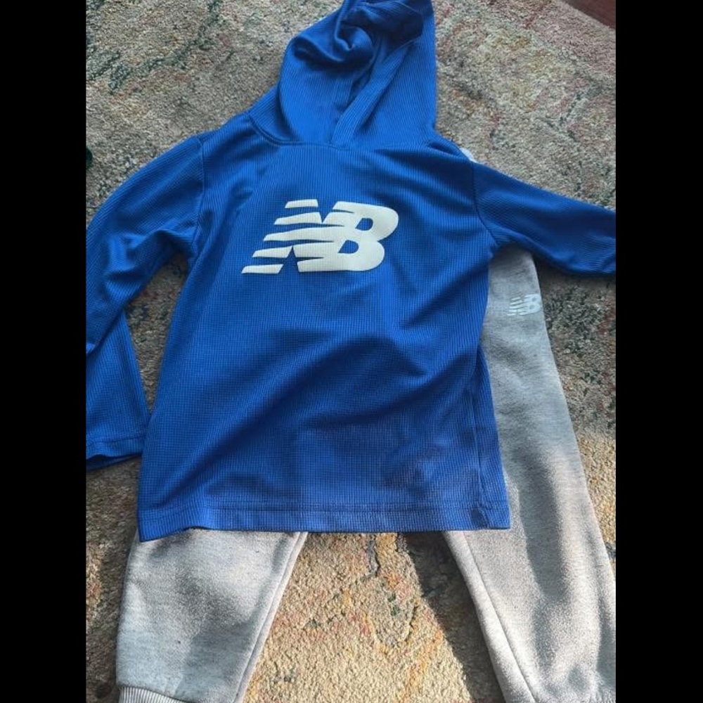 New Balance Royal Blue Hoodie and Light Gray Joggers